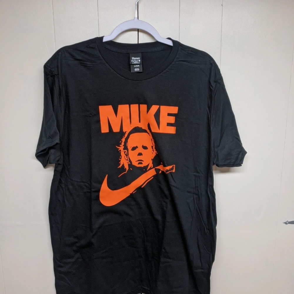 Mike Myers - Nike Parody Michael Myers Halloween T Shirt Orange Black Custome